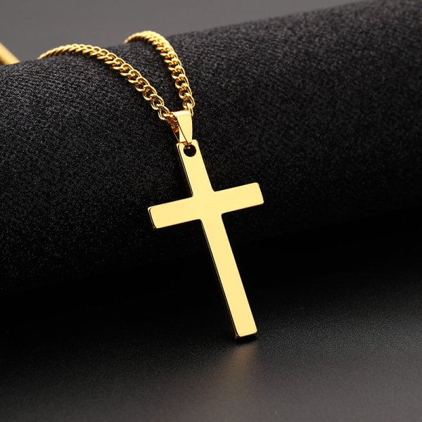 Stainless Steel Cross Shelf Men's Necklace