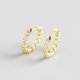 Vintage Screw Pattern Earrings Gold-plated Zircon Women