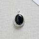 Simple Japanese And Korean Black Agate Geometric Oval Pendant Trendy Twist Necklace