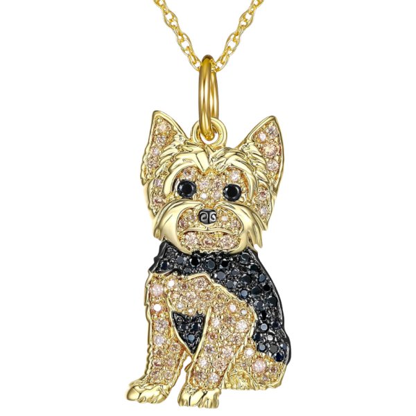 Cute Yorkshire Dog Pendant Zinc Alloy Die Casting Necklace