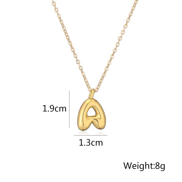 Copper Plated Gold 26 English Letters Pendant Necklace Niche Personality Clavicle Chain